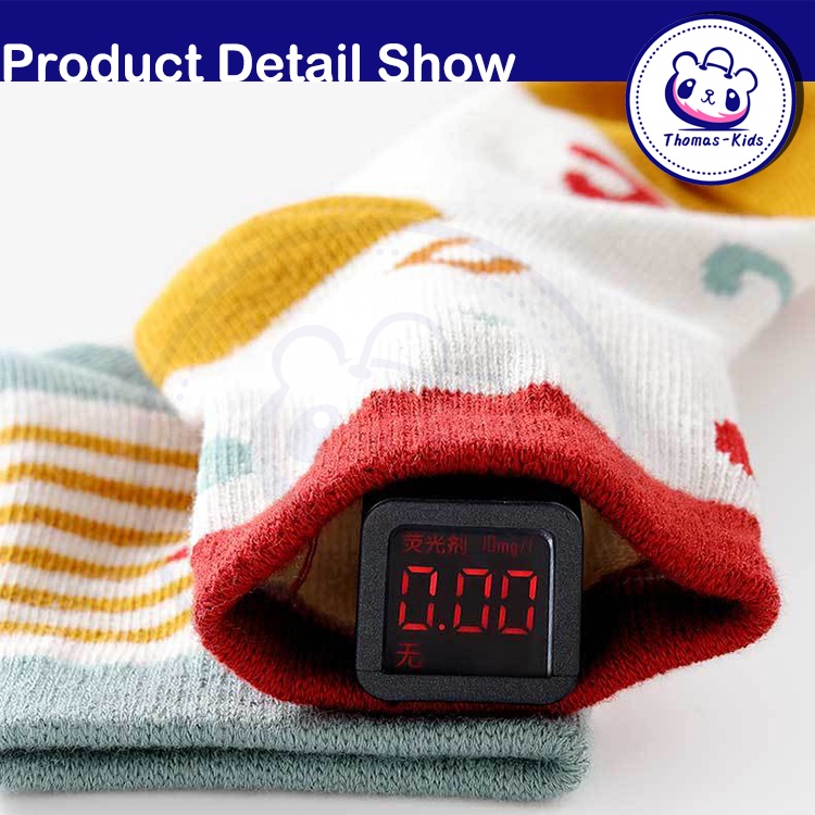 Set 5 Đôi Tất Thấm Hút Mồ Hôi 1-12 Tuổi Chất Liệu 100% Cotton Thoáng Khí Thoải Mái Cho Bé