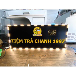 Mẫu bảng hiệu - bảng gỗ mini kết hợp đèn led  Đi viền xinh lung linh luôn ạ