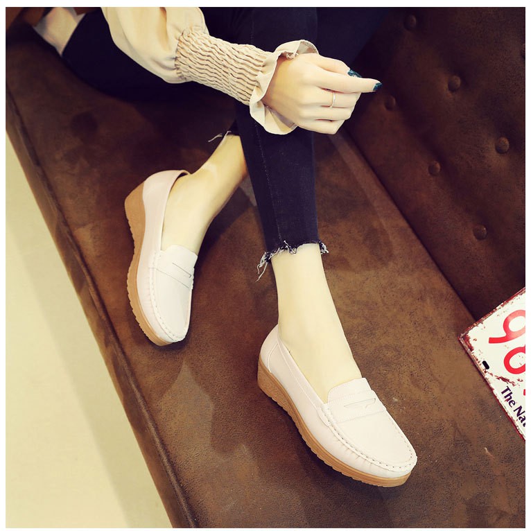 Giày Mọi Nữ, Giày Slip-on Nữ Tăng Chiều Cao, Da Mềm Cao Cấp Siêu Đẹp Siêu Êm Chân - GN05 | BigBuy360 - bigbuy360.vn