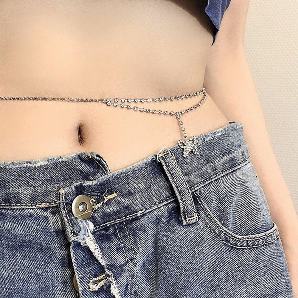 Dây mắt xích đeo eo mặt hình bướm bằng hợp kim kim loại có thể điều chỉnh thời trang Hàn Quốc Punk Vintage dành cho nữ