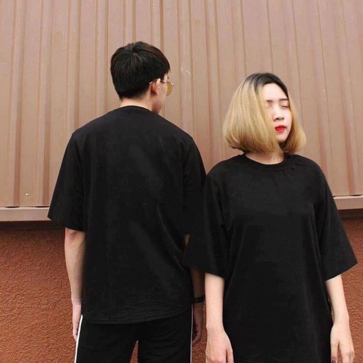 Áo thun TRƠN form rộng tay lỡ cotton TRẮNG ĐEN unisex - Áo thun phông nam nữ đẹp oversize Hàn Quốc 2020 | Ruby Shop 💕