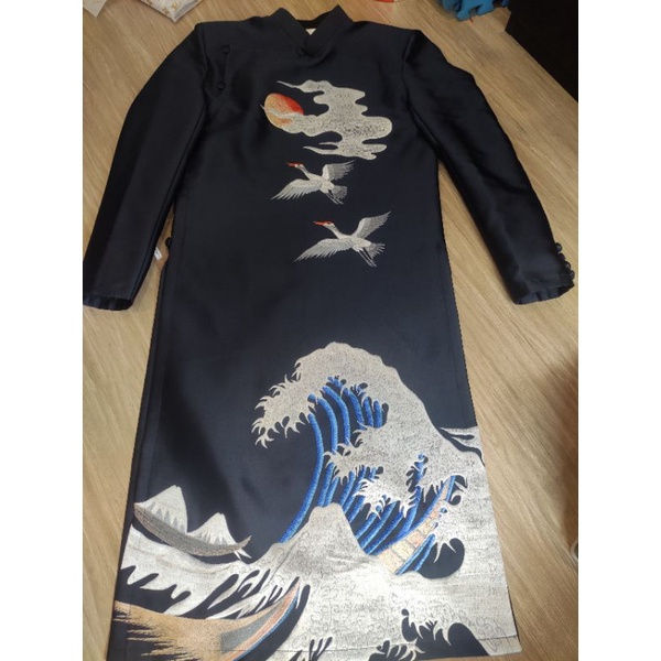 Áo dài nam cách tân họa tiết thêu cao cấp - Sóng Lừng