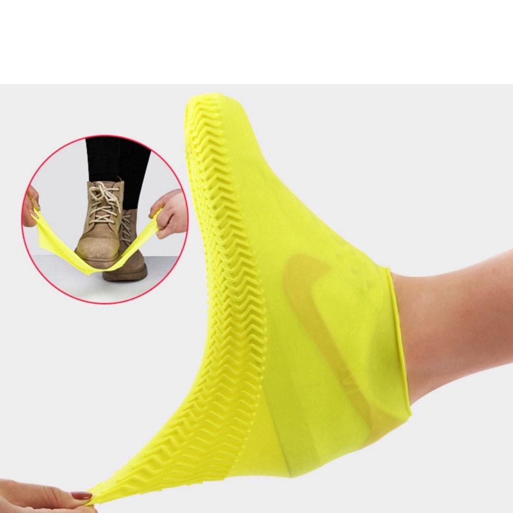 Vỏ Bọc Giày Đi Mưa Bằng Latex Dày Chống Trượt Không Thấm Nước Có Thể Tái Sử Dụng