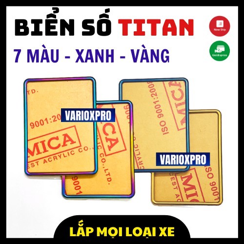 Khung viền Titan 7 màu / Vàng / Xanh / INOX Trắng ốp biển số xe - Bảng số xe máy TITAN