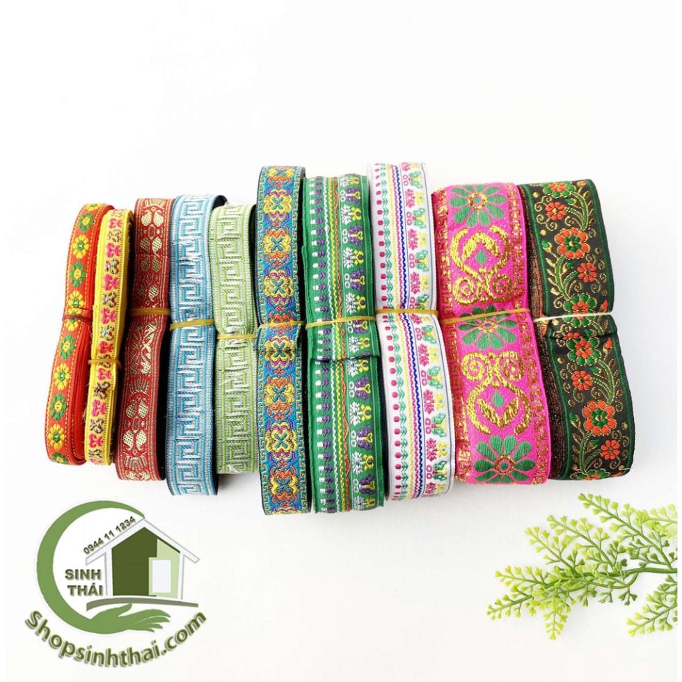 Dây thổ cẩm nhiều màu bản rộng 1cm, 2cm, 4cm - Giao màu ngẫu nhiên