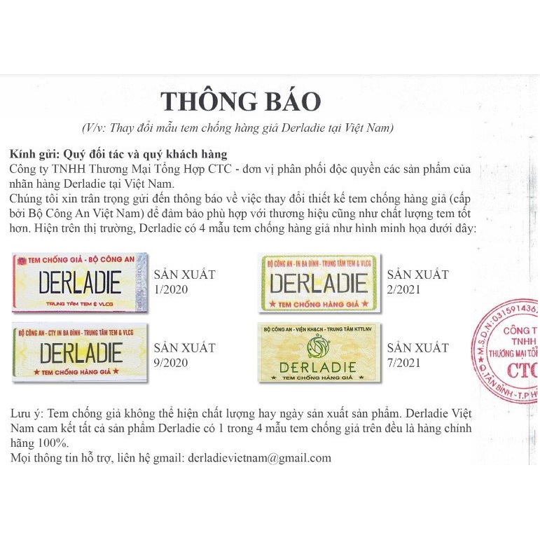 Derladie Toner Nước Hoa Hồng Cây Phỉ, Lavender, Rose Thích Hợp Mọi Loại Da