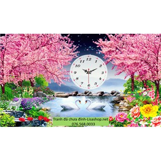 Tranh đính đá VỢ CHỒNG THIÊN NGA YN5413(83x55cm) chưa đính