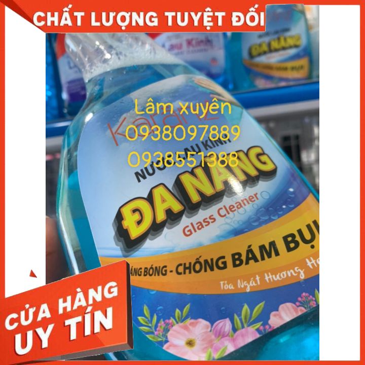 [FREESHIP] Nước lau kính, nước xịt kiếng đa năng hương hoa Karanz 520ml, sử dụng bè mặt nhựa, kiếng, gạch, gỗ