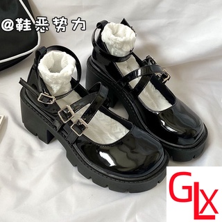 Giày Da Đế Dày Phong Cách lolita Nhật Bản Cho Nữ