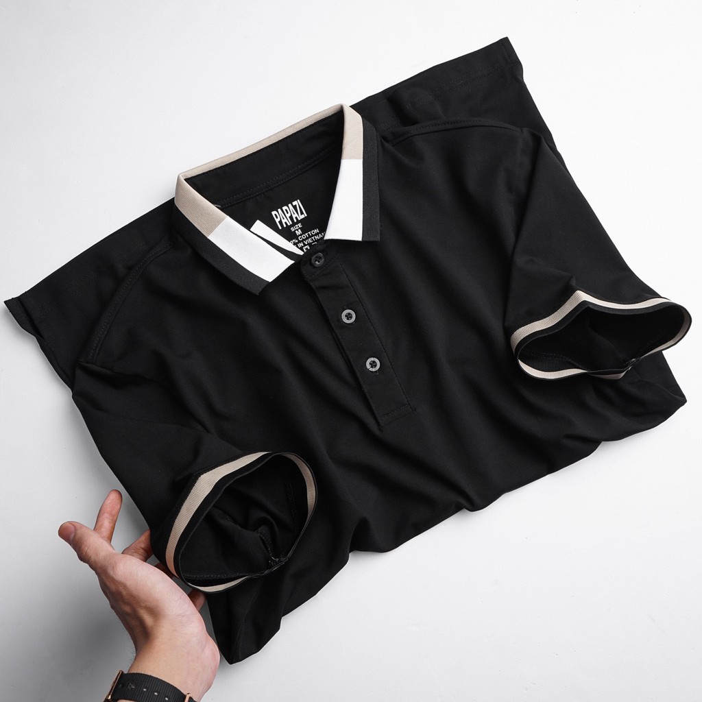 Áo thun Polo nam cổ bẻ phối bo viền màu 100% chất Cotton thoáng mát, style basic - PAPAZI | BigBuy360 - bigbuy360.vn