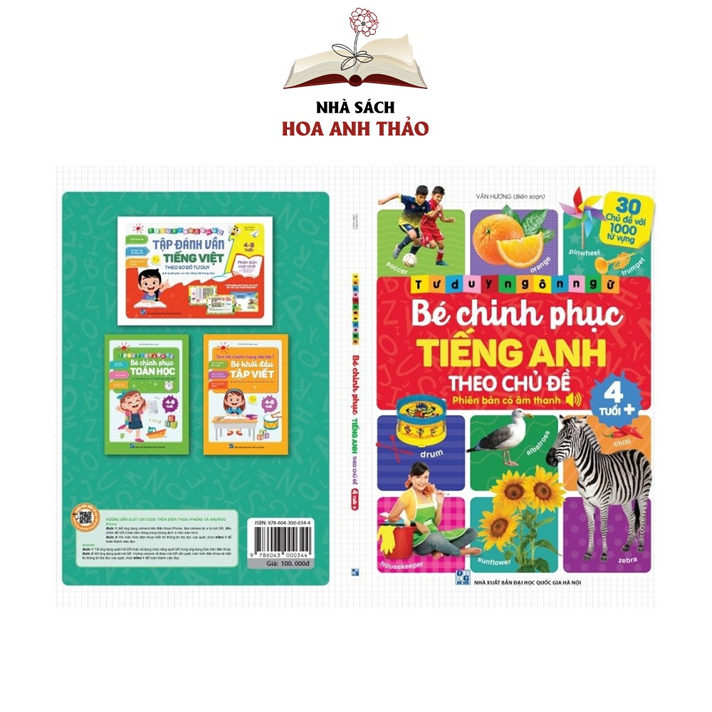 Sách -  Tiếng Anh cho bé - Bé chinh phục tiếng anh theo chủ đề phiên bản có âm thanh