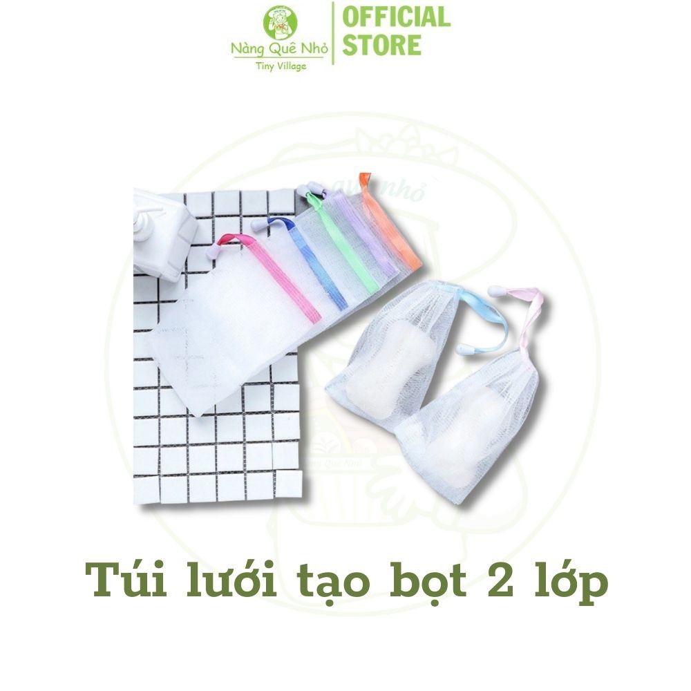 Túi Lưới Tạo Bọt Xà Bông Sinh Dược 2 Lớp