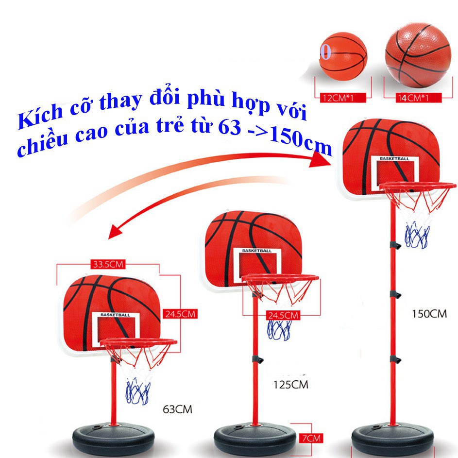 Bộ trụ bóng rố kéo dài 144cm, có bóng và bơm | Shopee Việt Nam