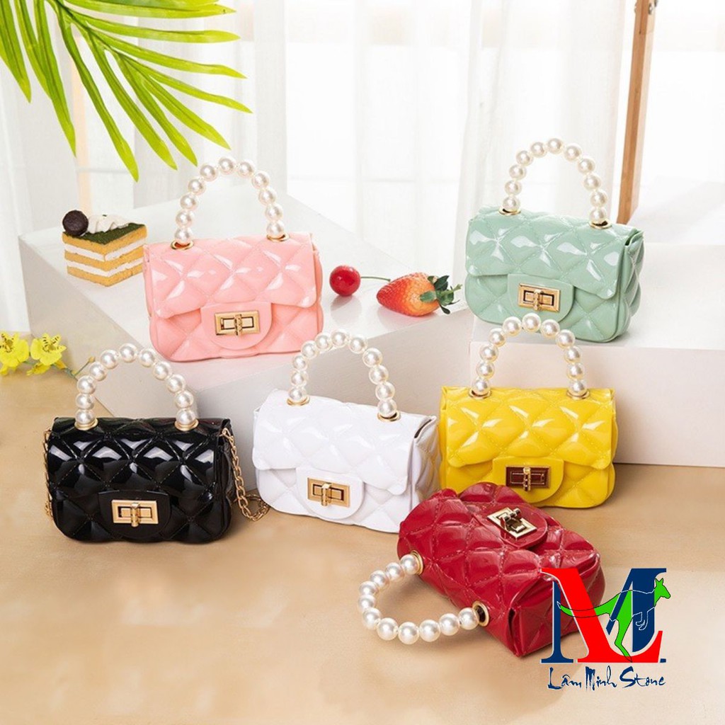 Túi Silicon Nhựa Quai Ngọc ❤️FREESHIP❤️Túi Đeo Chéo Nữ Nhỏ Xinh SBP177