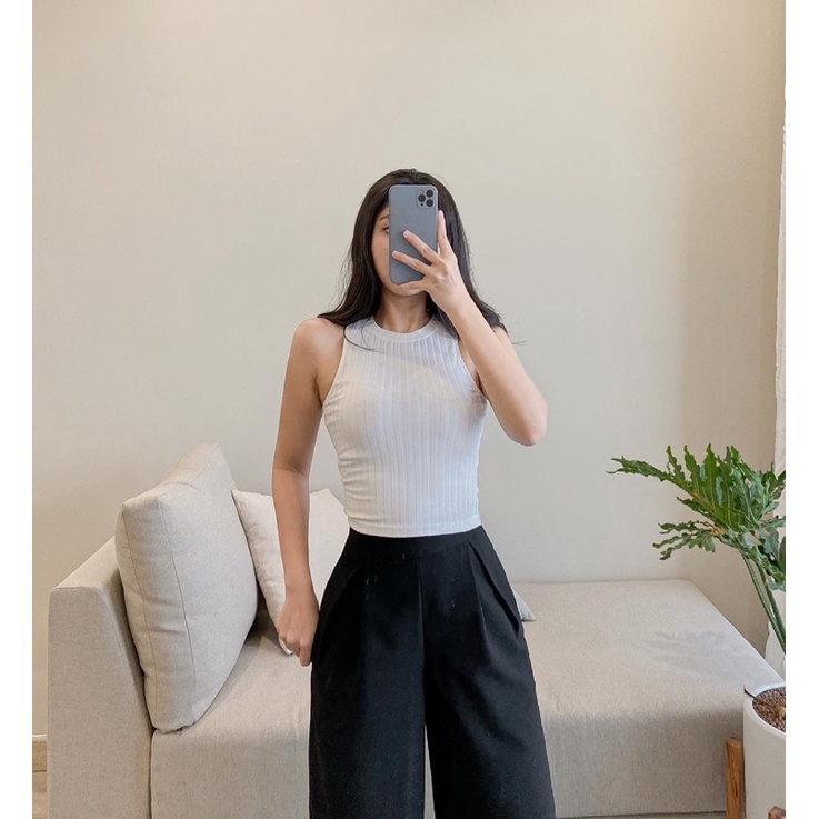 QUẦN ỐNG RỘNG  - Quần dài ống rộng cạp cao
