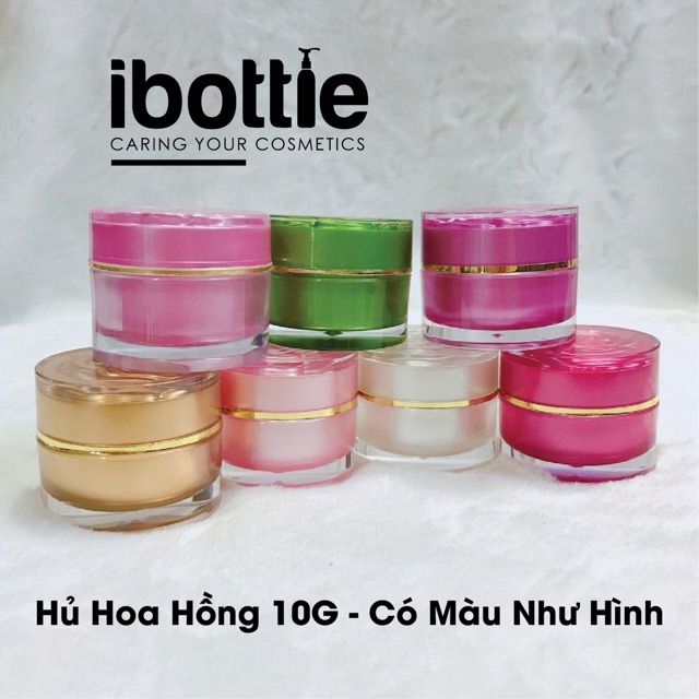 Chai lọ sang chiết mỹ phẩm -Hủ hoa hồng nhiều màu 6g