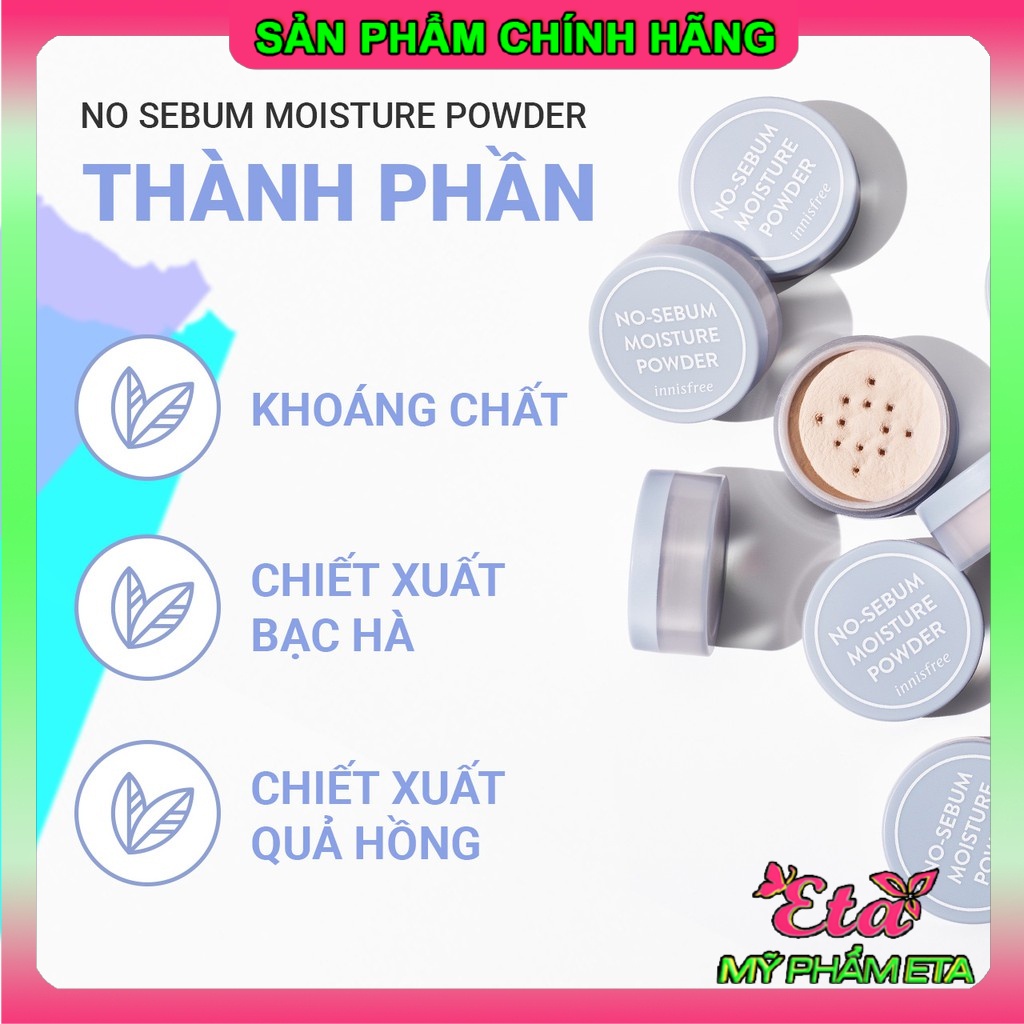 Phấn phủ bột Innisfree NO SEBUM Powder trắng hồng hiệu quả của Hàn Quốc
