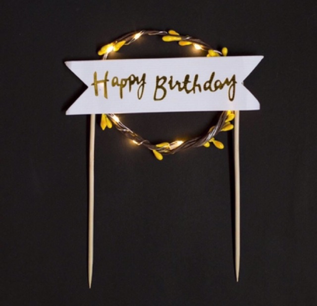 QUE CẮM BÁNH SINH NHẬT HAPPY BIRTHDAY - TAG Cắm bánh sinh nhật phát sáng