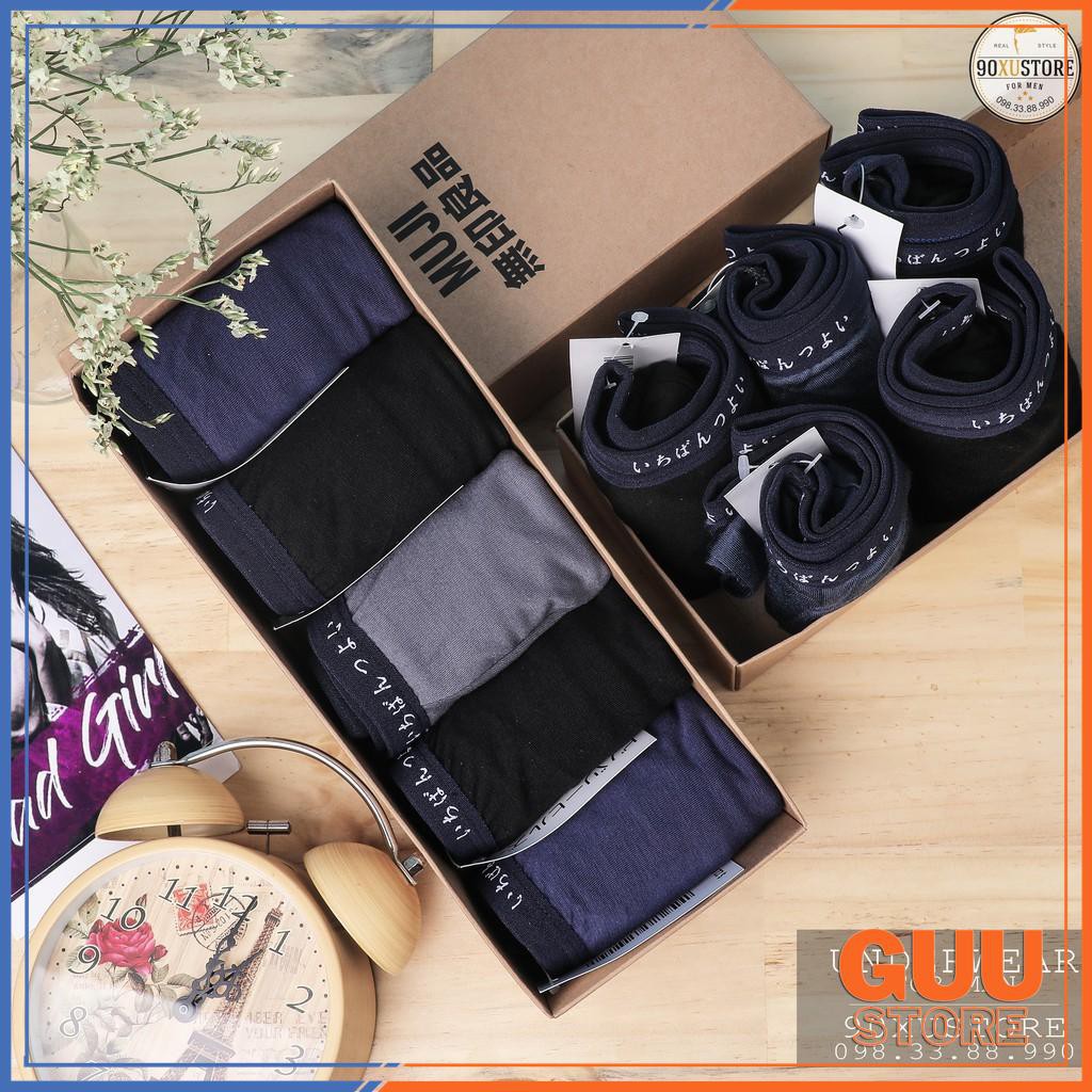 [𝗖𝗢𝗠𝗕𝗢 𝟱 𝗖𝗔́𝗜] Quần Lót Nam Boxer Chất Lụa 100% Cotton, Quần Lót Tam Giác MUJI QSCT23