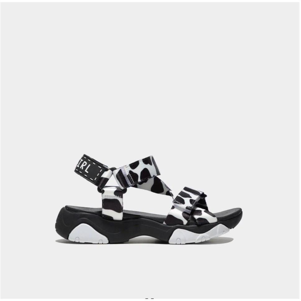 Sandal Shondo Girly đen quai bò sữa GIM1011