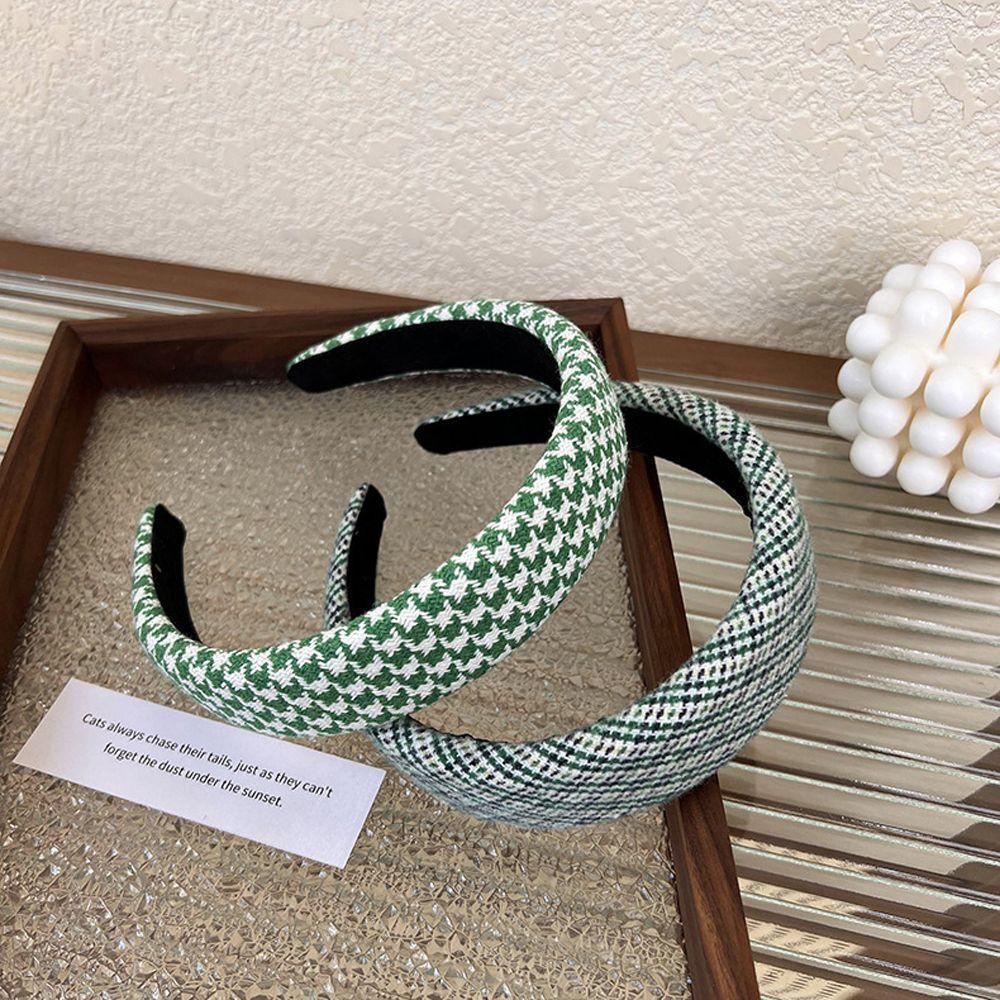 Băng Đô Cài Tóc Co Giãn In Họa Tiết Houndstooth Phong Cách Cổ Điển Thời Trang Cho Nữ