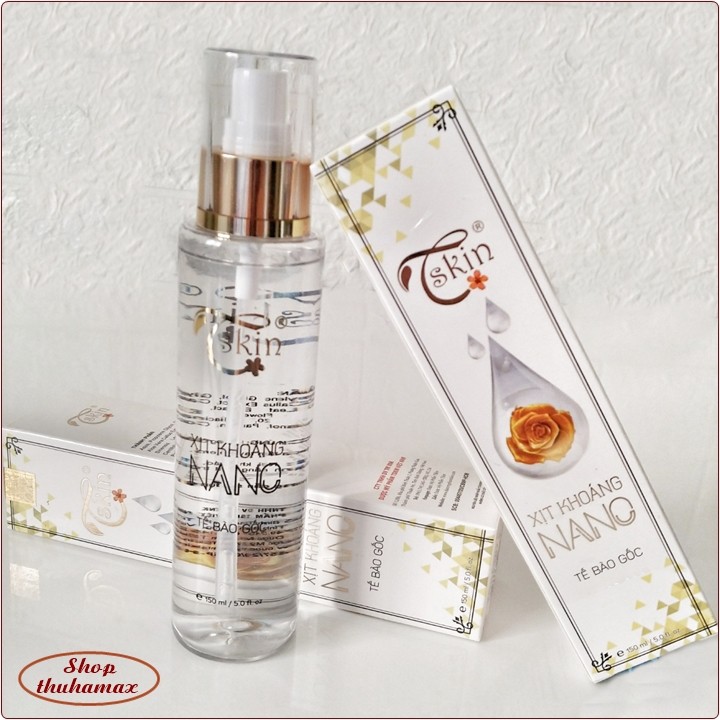 Xịt khoáng nano tế bào gốc Tskin Hàn quốc dưỡng ẩm chống nắng kiềm dầu chăm sóc da mặt cho phái đẹp