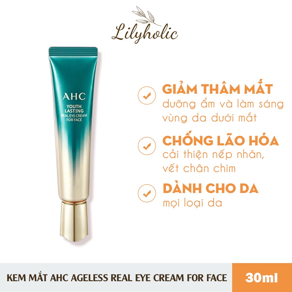 Kem Mắt AHC Ageless Real Eye Cream For Face Giảm nhăn và giảm thâm mắt 12ml &amp;30ml