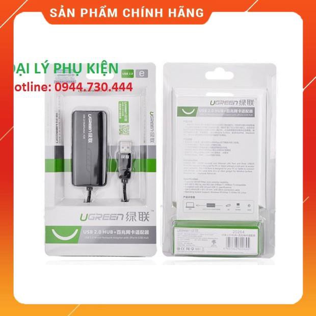 Cáp chuyển USB 2.0 sang lan + hub 3 cổng USB UGREEN 20264 dailyphukien