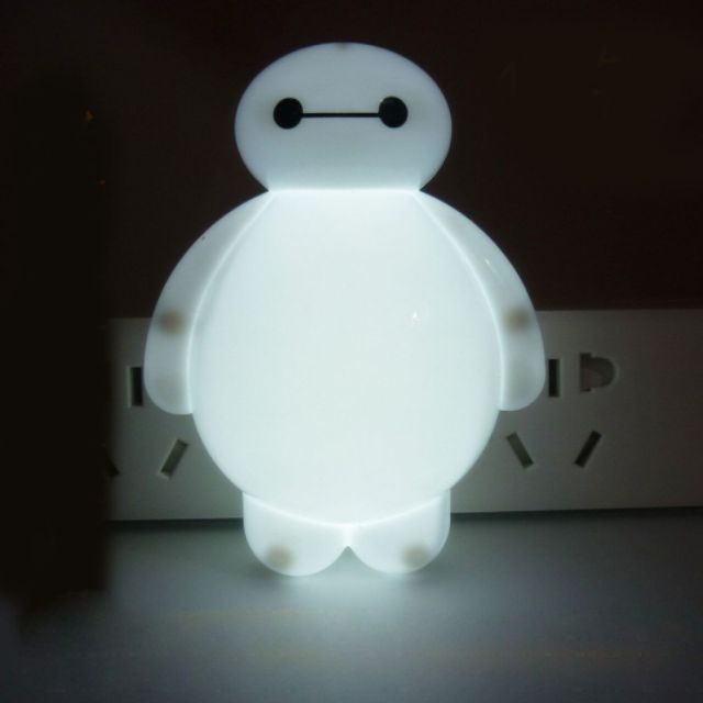 Đèn Ngủ Baymax Ngộ Nghĩnh Dễ thương, Đèn Ngủ Hoạt Hình Ánh Sáng Trắng Dịu Tiết Kiệm Điện, Bóng Điện Led Tiết Kiệm Điện