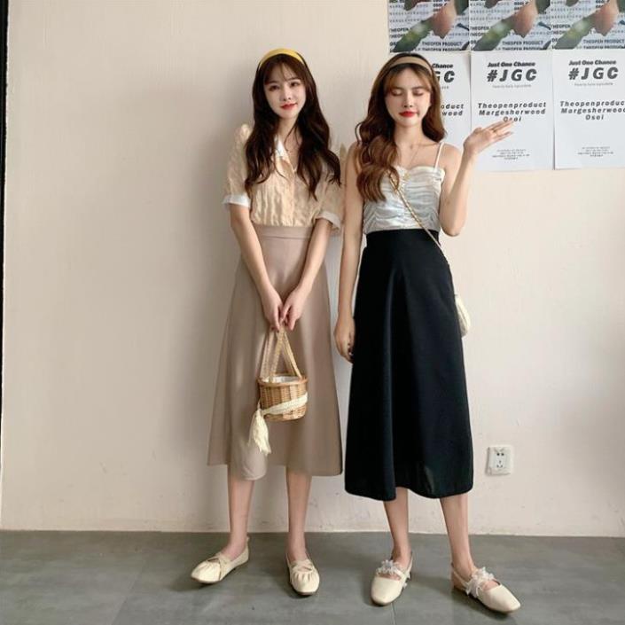 Yena Chân Váy Midi Chữ A Lưng Cao Màu Trơn Hợp Thời Trang | BigBuy360 - bigbuy360.vn