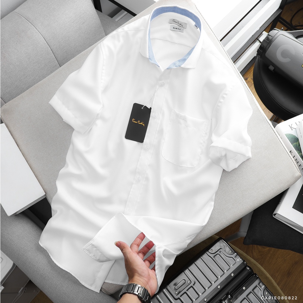 Áo sơ mi nam tay ngắn, chất vải dệt hạt cao cấp, không xù lông, dễ phối đồ 80822