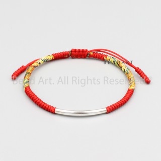 Vòng Tay Thắt Dây Đỏ Và Dây Ngũ Sắc Phong Cách Tibet Handmade Phối Bạc 925, Vòng Tay Phong Thuỷ S50 - Bead Art