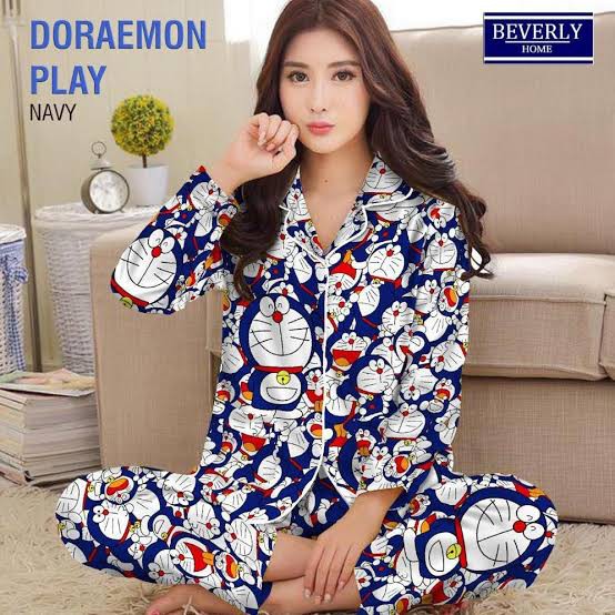 Bộ Đồ Ngủ Pijama Hình Doraemon Đáng Yêu Cho Nữ