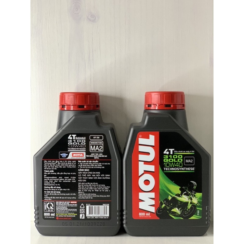 Nhớt XE SỐ Bán Tổng Hợp MOTUL 3100 GOLD 10W40, API SM, JASO MA2