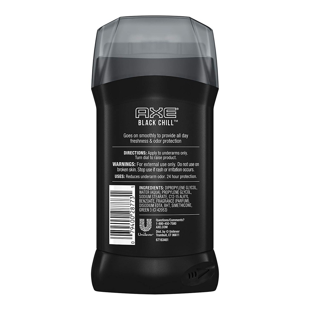 Lăn khử mùi nam Axe Dry Anti-Perspirant &amp; Deodorant Stick Black Chill 85g (Mỹ)