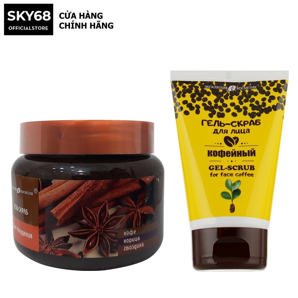 Combo 2 Gel tẩy tế bào chết cho mặt và body EXCLUSIVE COSMETIC Gel Scrub (TTBC Mặt 100r/g + TTBC Body 380g) | BigBuy360 - bigbuy360.vn