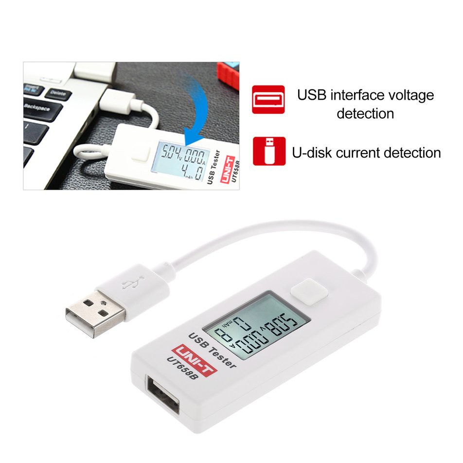 UNI-T Usb Kiểm Tra Điện Áp Kỹ Thuật Số Màn Hình Lcd Dc3-9V 0-3.5a Ht11