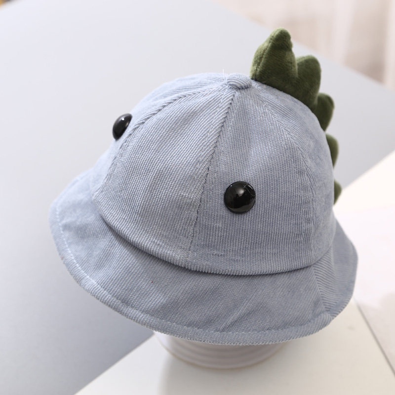 Mũ vành hoạ tiết khung long siêu dễ thương chất vải nhung xịn cho bé trai bé gái 6 đến 18 tháng