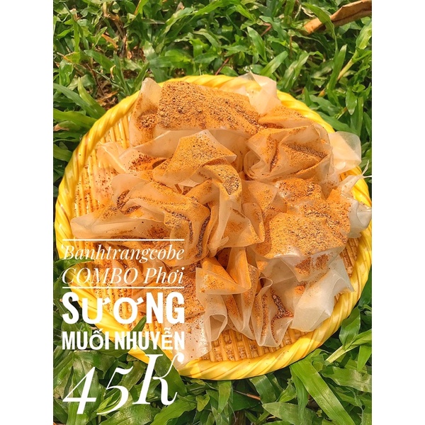 [Đồ Ăn Vặt] COMBO 500Gr Bánh tráng Phơi Sương + 100Gr Muối nhuyễn Ngon Bánh Tráng Cô Bé