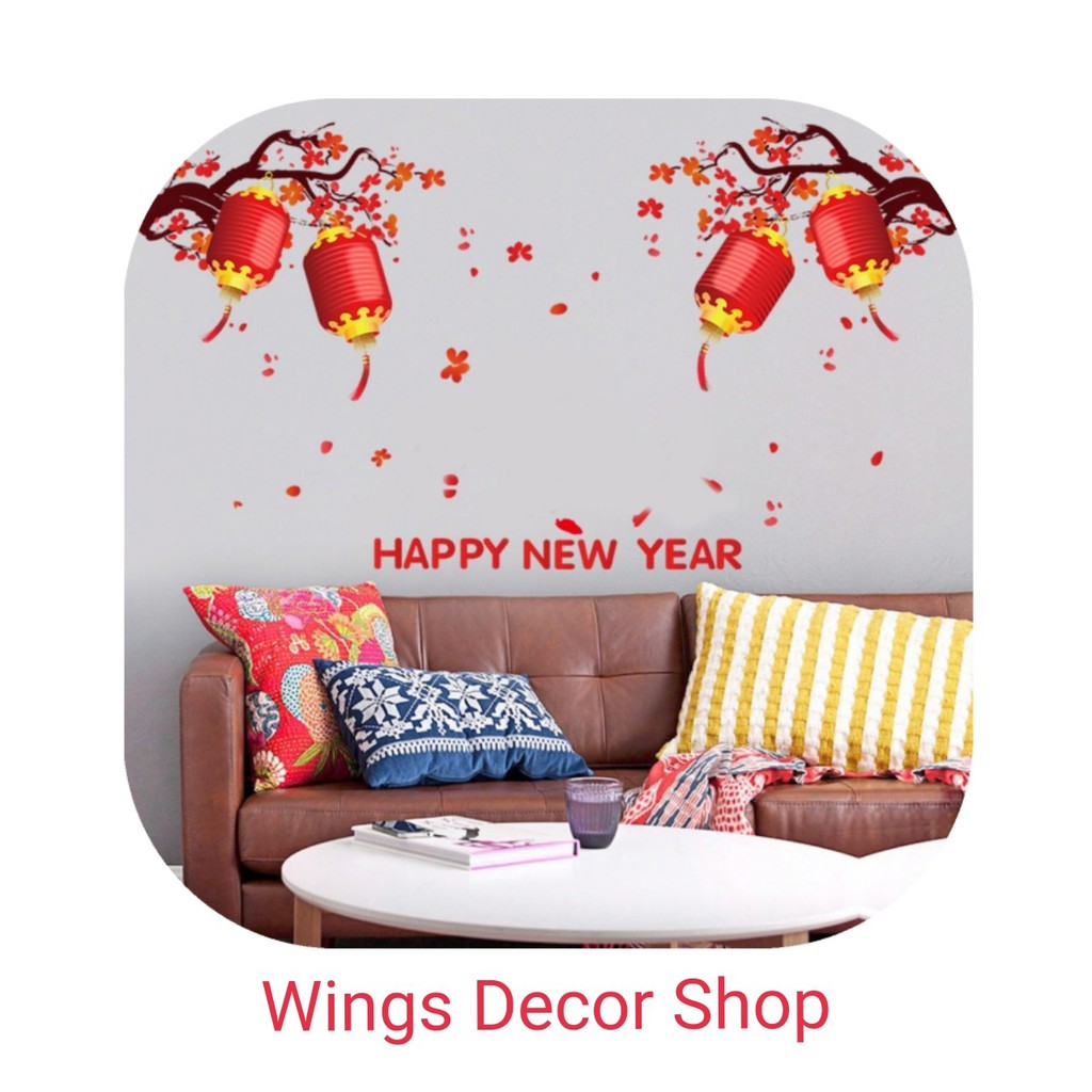Decal trang trí Tết Lồng Đèn