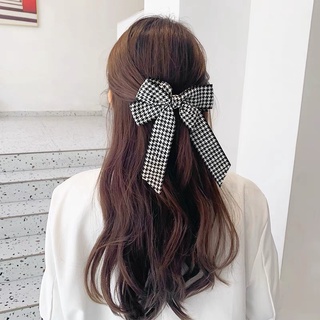 Cặp tóc nơ, kẹp tóc nơ caro nữ đáng yêu nhiều phong cách - Y089