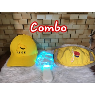 [Feeship] combo lightstick + nón vàng + khẩu trang vàng jack
