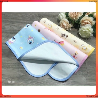 Chiếu nhung chống thấm, tấm lót cao su cho bé sơ sinh kích thước 55x70