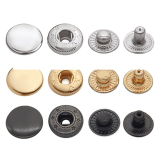 Nút bấm 4 thành phần (nút bóp) Cúc bấm áo khoác Loại 17mm Bằng thau không gỉ Màu bạc, vàng, đồng, đen Phụ liệu may mặc