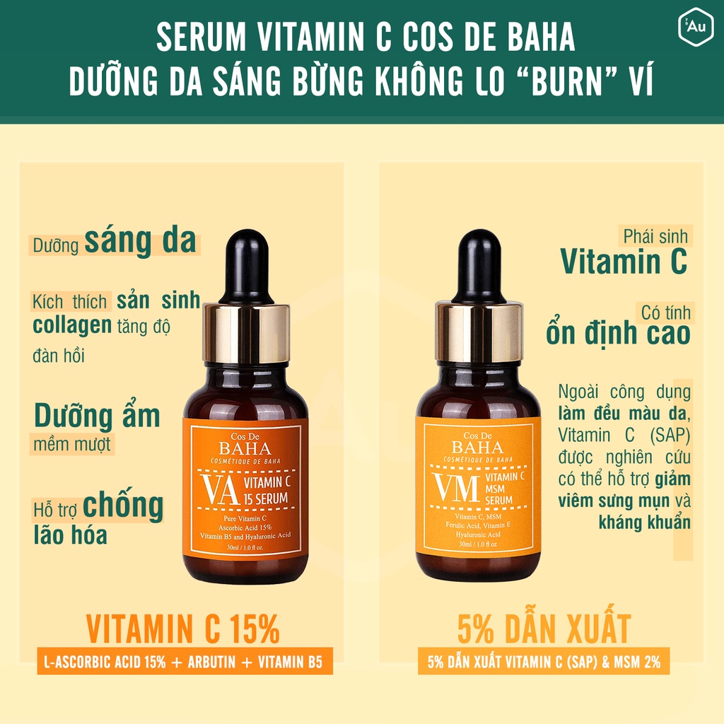 Serum vitaminC da nhạy cảm COS DE BAHA VM VITAMINC MSM SERUM 30ml