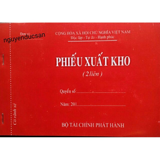 10 phiếu xuất kho 2 liên/ 3 liên 100 tờ/quyển