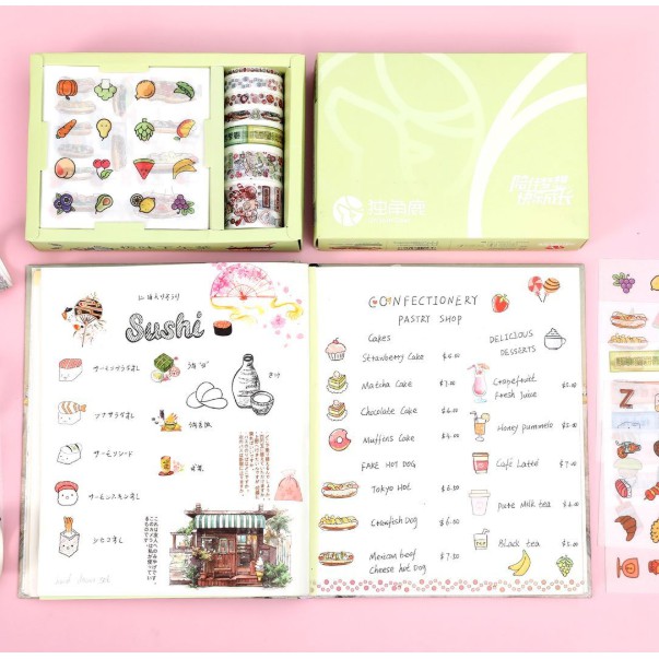 Hộp sticker dán vở siêu đẹp tặng bạn dễ thương, chứa nhiều băng dính cute cho bé ngày sinh nhật | BigBuy360 - bigbuy360.vn