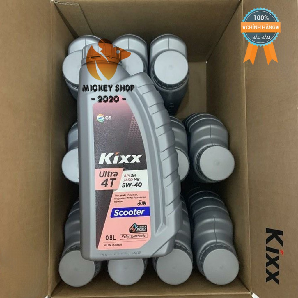 [NEW] Nhớt xe ga Kixx Ultra 4T API SN-JASO MB 5W-40 800mL Tổng hợp toàn phần- CHÍNH HÃNG