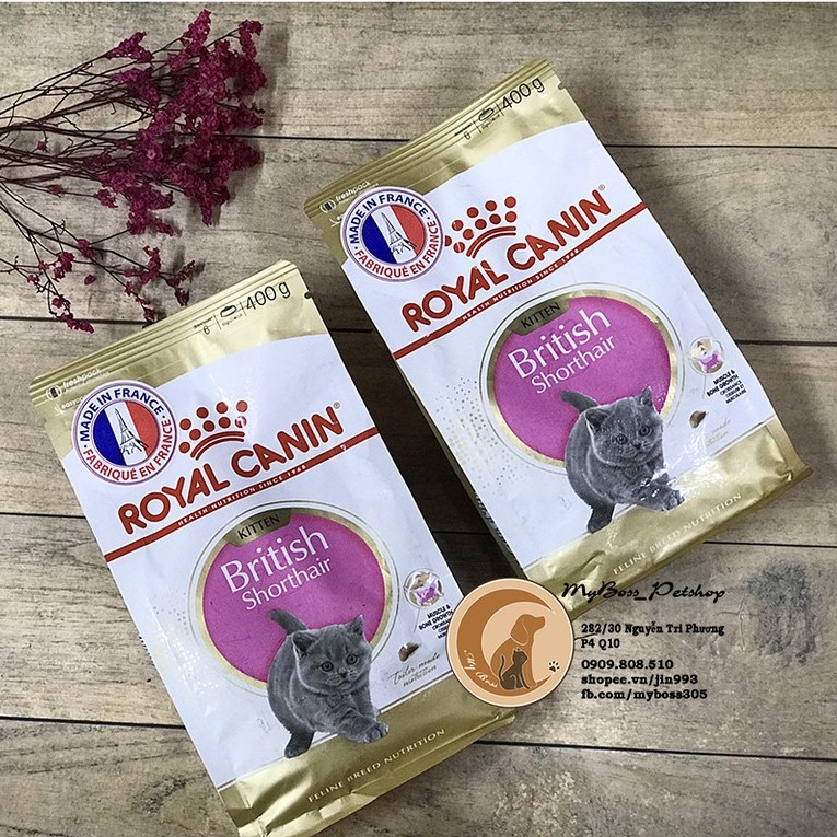 (chính hãng)ROYAL CANIN British Shorthair Kitten 400g 2kg - thức ăn hạt cho mèo anh lông ngắn dưới 1 năm tuổi