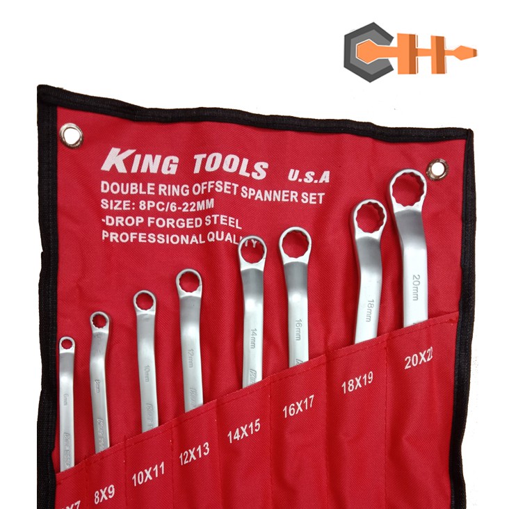 Bộ cờ lê tròng 2 đầu 8pcs Kingtools